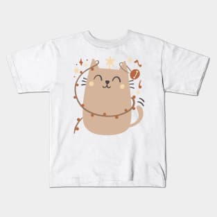 Cute Christmas cat Kids T-Shirt